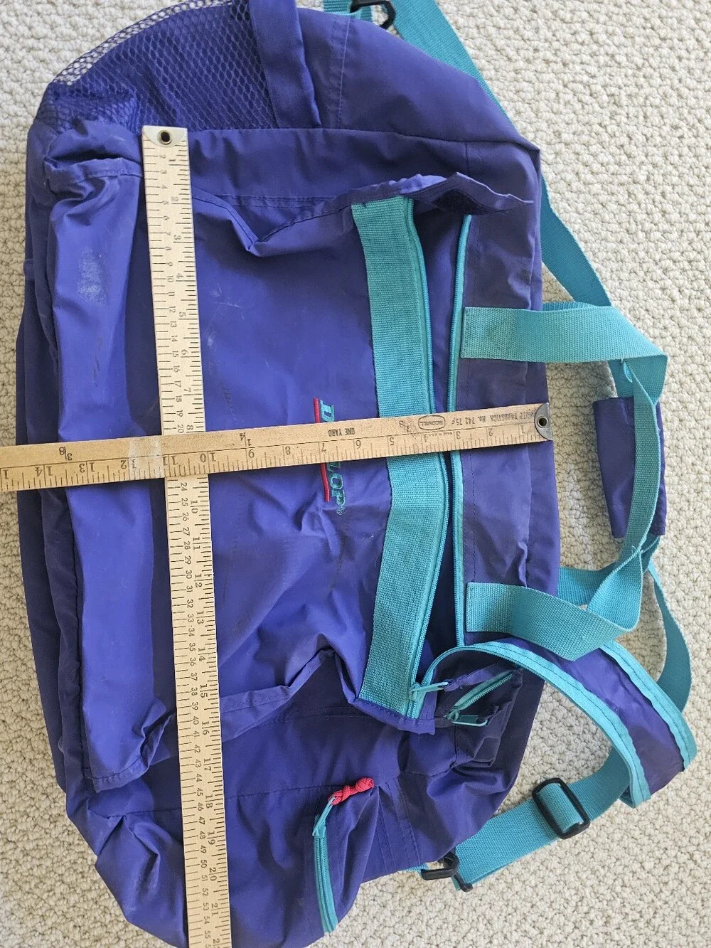 Dunlop Vintage 90s Duffel Bag Teal Turquoise Purple